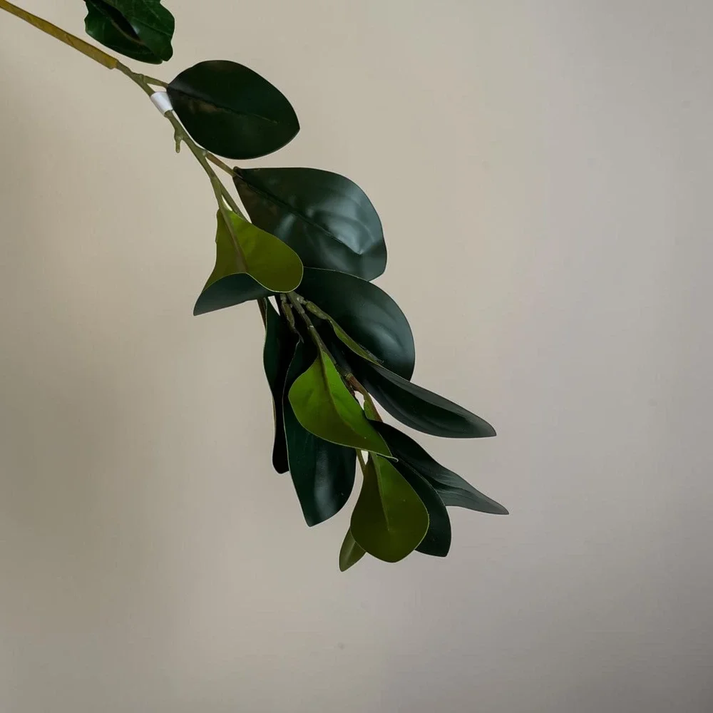 Artificial Mixed Greenery Leaf Stems Indoor Decor Solid Spotted Green Burgundy